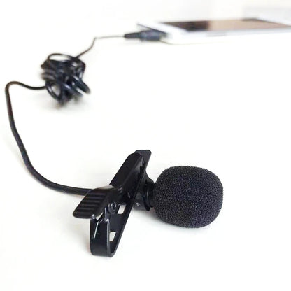 MC01 Portable 1.5m Wired Mini Microphone Type C For Phone PC Laptop Metal Clip-on Lavalier USB mic 3.5mm Condenser Microphone