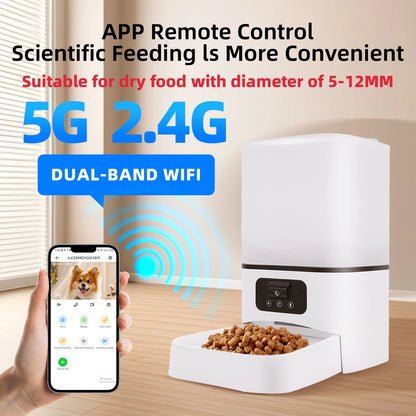 6L Large capacity Cat Smart Pet Feeder Wi-Fi & Camera Controlled  Feeder 2 million pixel  Automatic Dog & Cat Food Dispenser
