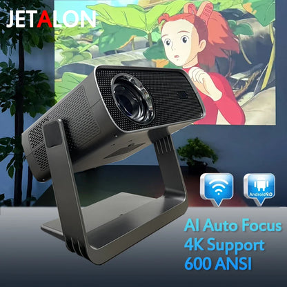 4K 600ANSI S-12 Native Portable Projector 1080P Auto Focus Keystone Correction BT5.2 Android 9 WIFI6 Home Cinema Mini Projector