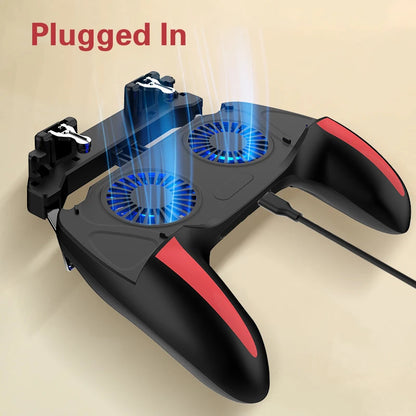 H10 Gaming Handheld Grip Game Controller Joystick Gamepad For Pubg Trigger Cooling Fan Cooler Phone USB Powered 5000mAh Battery