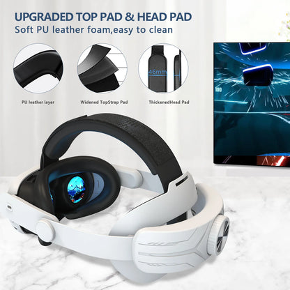 Head Strap Compatible with Meta Quest 3/3s, Adjustable Elite Headstrap Design for Meta Quest 3/3s VR Accessories,