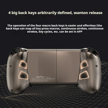 ShanWan Dual-Mode Gamepad Pc Mobile Phone Stretch Gaming Controller Hall Joystick Trigger Wired Bluetooth Wireless Game Handle