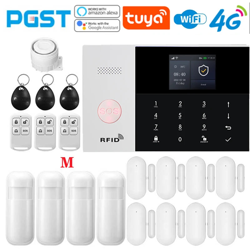 PGSP 4G Smart Home Security Alarm System 433MHz WiFi GSM Super Discount Wireless Home Application Control Home Anti theft Alarm