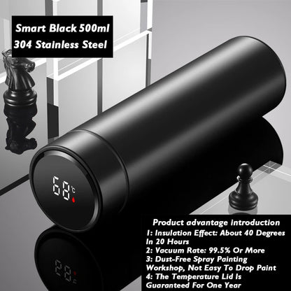 Thermos Cup 304 Stainless Steel Business Gift Tea Water Cup Smart Temperature Display Thermos Cup Water Bottles