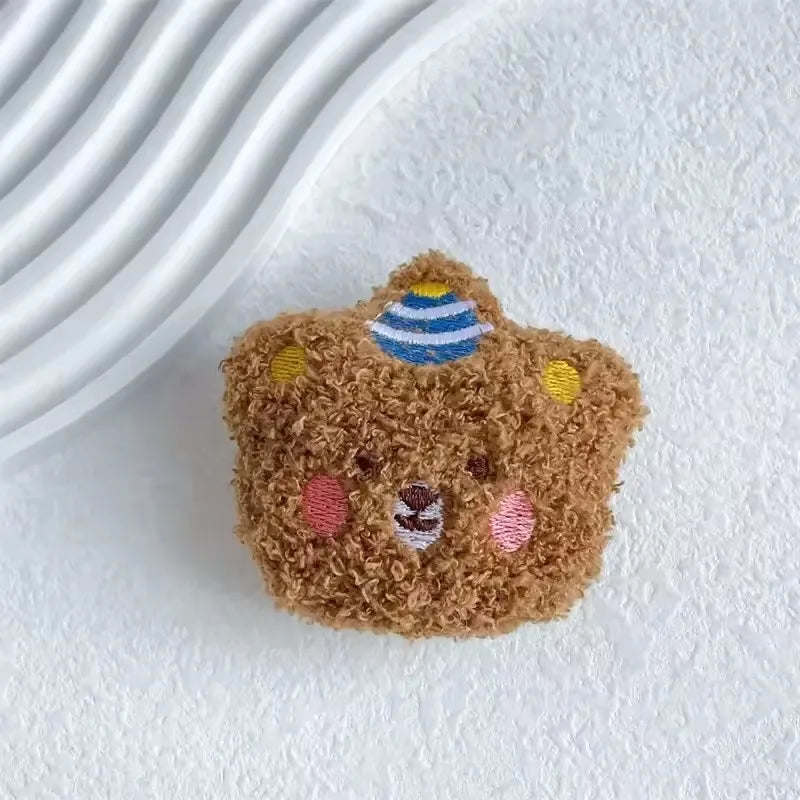 1PC Universal Cute Bear Phone Holder Funny Fluffy Plush Folding Gripfor iPhone Support Socket Pocket Finger Griptok Stand