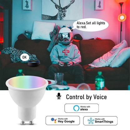 LED WIFI Smart Light GU10 Bulb 10w 6W E14 B22 E27  110V 220V Rgb Dimmable Spotlight Wifi Led Lamp Work With Alexa Google Home