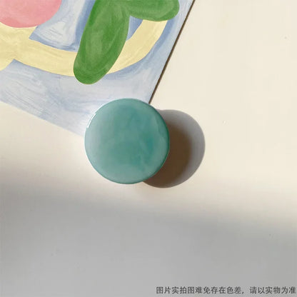 Korean Style Ins Creative Gradient Solid Color Glue Lazy Desktop Retractable Mobile Phone Air Bag Holder Ring Buckle Pop Sockets