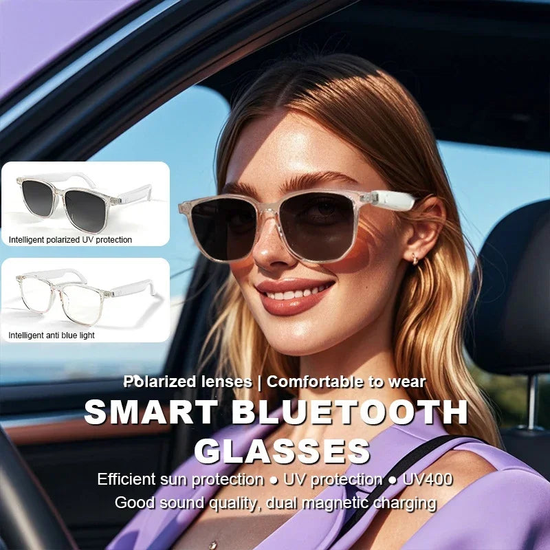 Smart Bluetooth Glasses Intelligent Touch Audio Music Camera BT Anti Blue Light UV400 Polarized Lens Sunglasses for Men Women