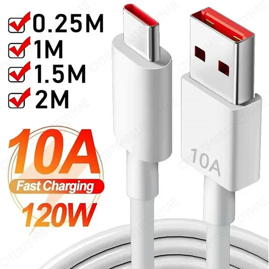 NNBILI 120W 10A USB Type C USB Cable Super Fast Charing Line for Huawei Honor Quick Charge 1M/2M USB C Cables Data Cord