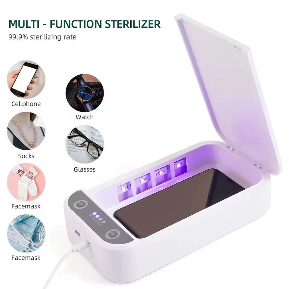 Multi Functional UV Disinfection Box for Mobile Phone Cleaning and Disinfection UV Sterilization for Smartpone Glasses Bottles