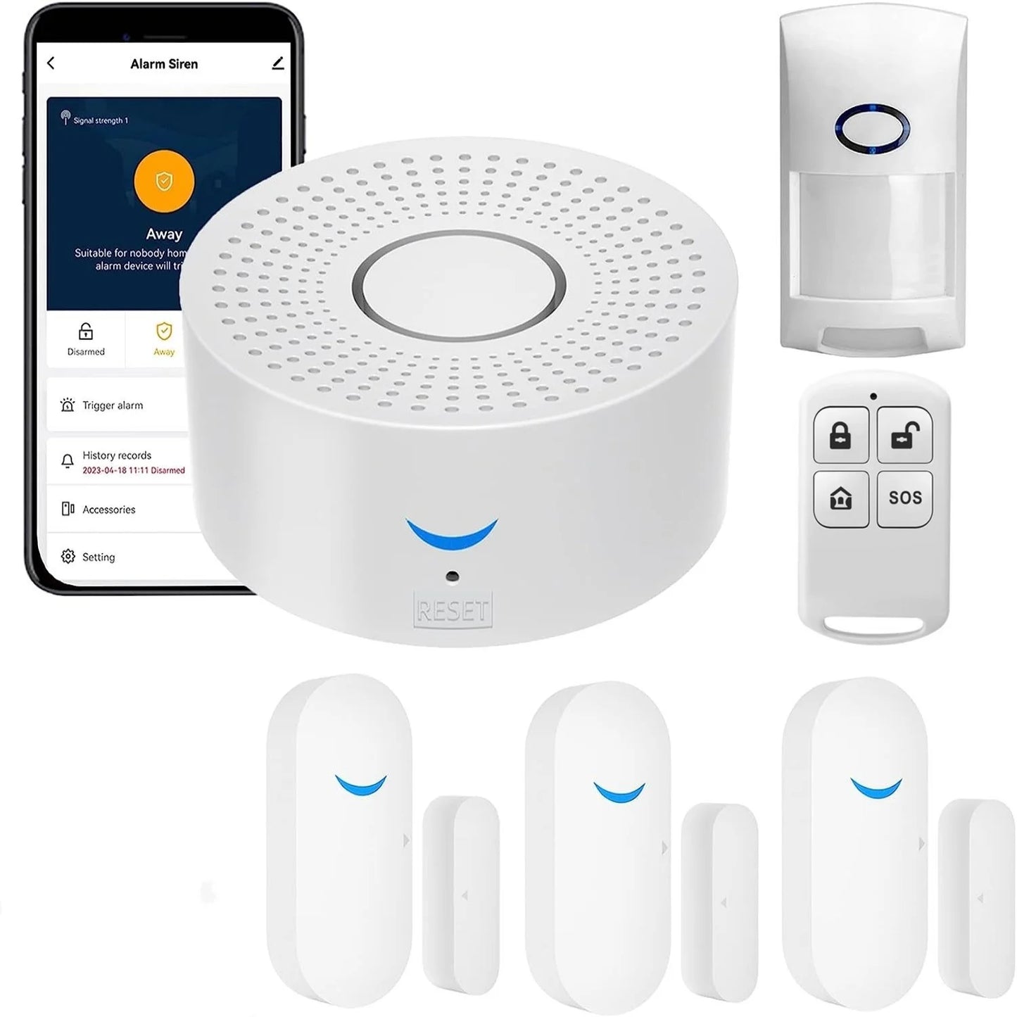 Tuya Wifi Smart Home Alarm System 433mhz Burglar Security Alarm Siren Smart Life App Control Wireless Home Alarm Kits