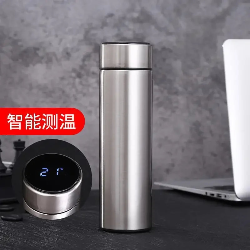 500ml Stainless Steel Insulated Thermos Bottle 316 Intelligent Water Cup High-end Tea Cup Business Gift One Cup with Double Lids