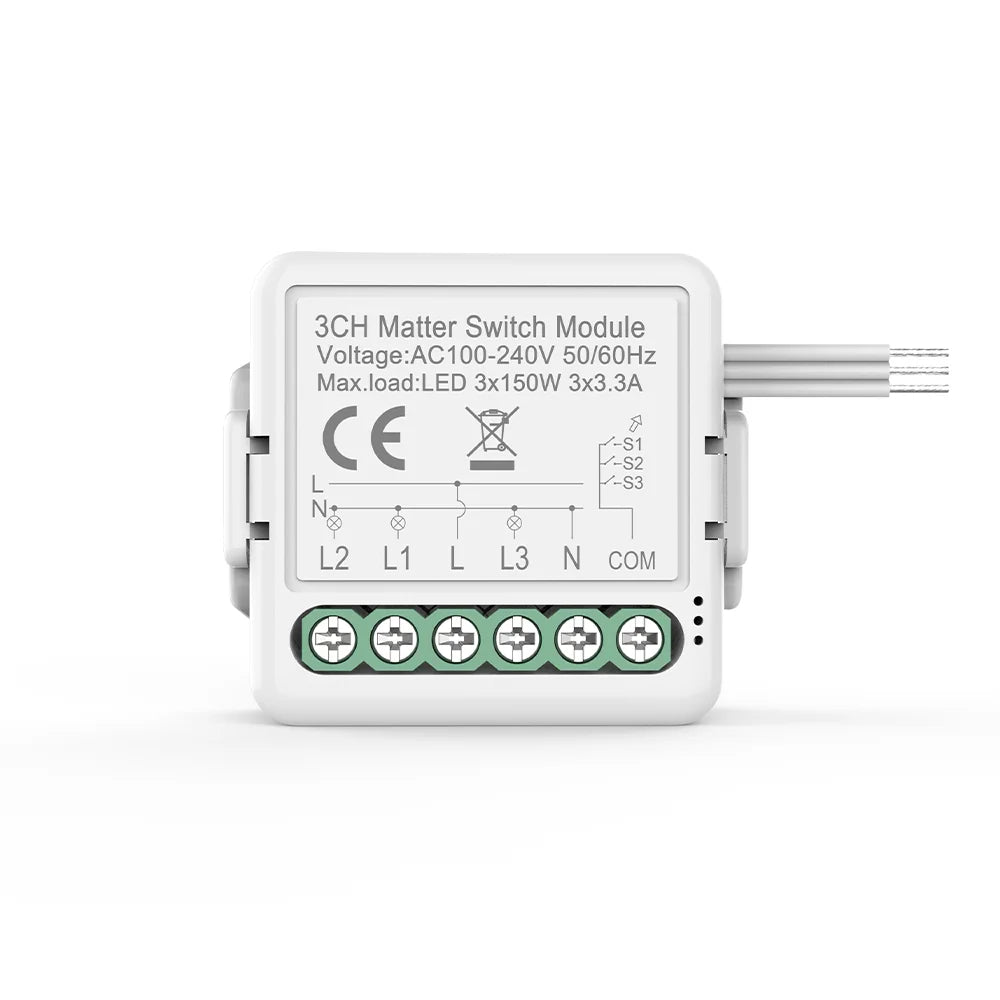 ANDELI Matter WIFI Smart Switch Module Automation Relay Smart Breaker Voice Control Apple Home Siri Alexa Google smart tings
