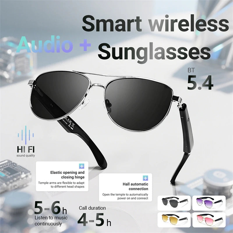 Women Smart Glasses Intelligent Photochromic Sunglasses Day Night Driver Sunglasses UV400 Retro Men Smart Sunglasses High Tech