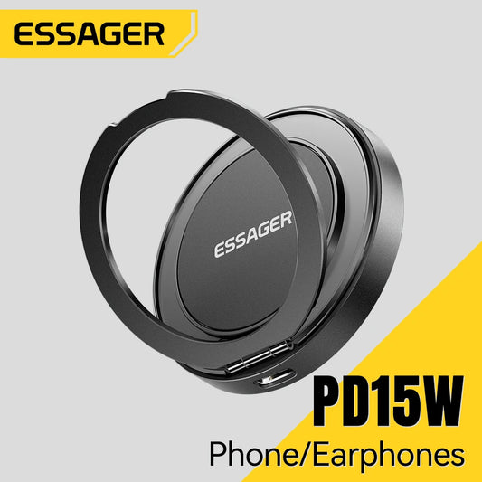 Essager Magnetic Wireless Charger With Holder 15W Fast Charging For iPhone16 15 14 13Pro Max Airpods Mini Wireless Phone Charger