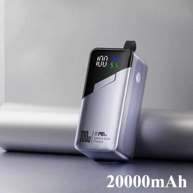 100W Power Bank 20000mAh External Battery Capacity Fast Charging Portable Charger Powerbank for Laptop IPhone Samsung