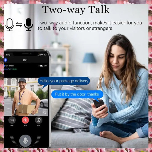 2025 Smart Wireless Remote Video Doorbell, Camera Wireless Intercom Doorbell, HD Night Vision Wifi Tuya Security Doorbell,Smart