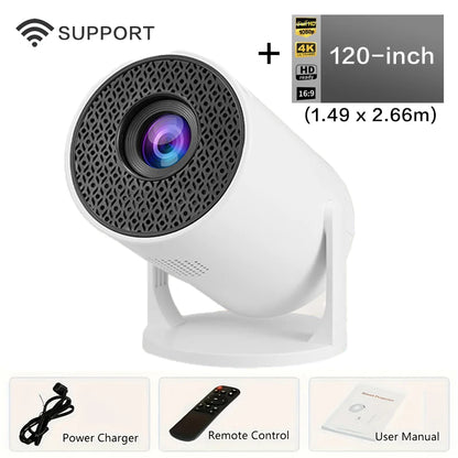 Mag cube Projector 4K 1080P HD HY300 Pro M5 Outdoor Cinema Portable Android For iPhone IOS Home House Bluetooth TV Game Movie