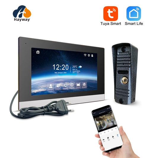 Hayway Home Visual Intercom 1080P Video Doorbell Camera For Apartment 7 " Tuya Smart Full Touch Monitor Support Motion Detection