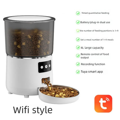 New Pet Automatic Smart feeder WIFI  Camera model intelligent graffiti APP cell phone remote Feeder for Puppy Cat