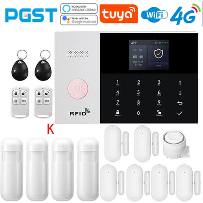 PGSP 4G Smart Home Security Alarm System 433MHz WiFi GSM Super Discount Wireless Home Application Control Home Anti theft Alarm