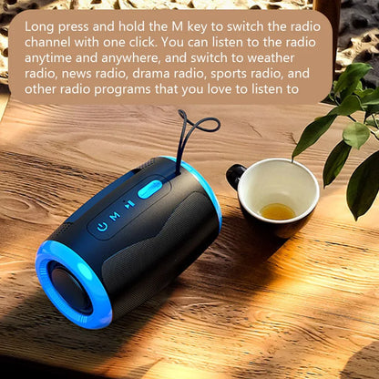 Portable Bluetooth wireless speaker, 5.3 stereo, AUX waterproof, high-fidelity sound, ultra-long battery life