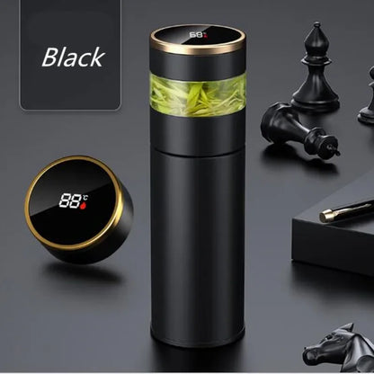 450ml Smart Thermos Bottle For Tea With Separation Strainer Infuser Temperature Display Stainless Steel Insulation Vacuum Flask