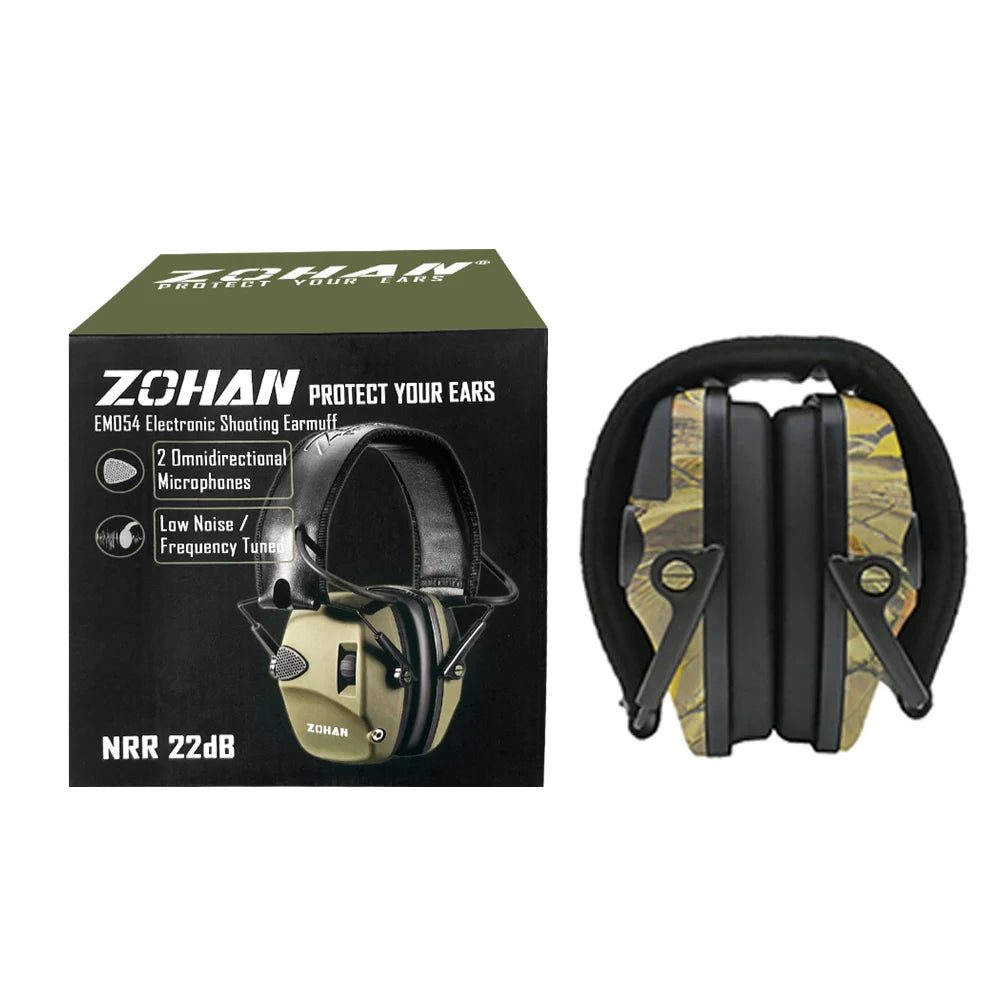 ZOHAN Tactical anti-noise Earmuff for Hunting shooting headphones Noise reduction Electronic Hearing Protective Ear Protection