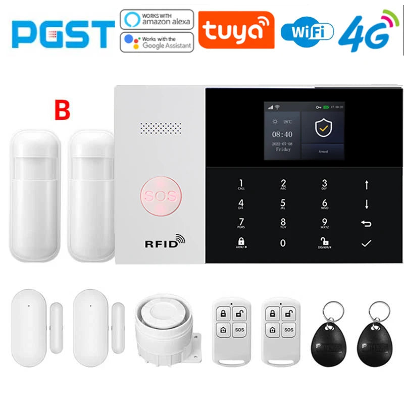 PGSP 4G Smart Home Security Alarm System 433MHz WiFi GSM Super Discount Wireless Home Application Control Home Anti theft Alarm