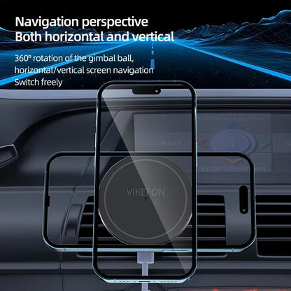 Car Air Outlet Wireless Charger Phone Stand For Magsafe iPhone 16 15 14 13 12 Pro Max Air Vent Cell Magnet Fast Charging Station