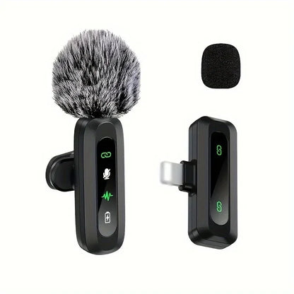 Wireless Lapel Microphone with Clip USB Type-C Connector Noise Cancellation Mic for Streaming Unidirectional Polar Pattern