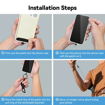 Minisopuru Retractable Keychain Heavy Duty With Phone clip fastener Tactical ID Badge Reel Strap Holder Retractable Cord KeyRing