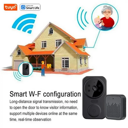 A10F-Tuya Smart Home Doorbell Camera WIFI Wireless Doorbell DC AC Battery Powered Camera Bell Smart Life Doorbell Camera