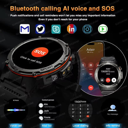 For Huawei Popular outdoors GPS Sports Smart Watch Men Heart Rate AMOLED 3ATM IP69K Waterproof 500mAh Infrared NFC HD Call Watch