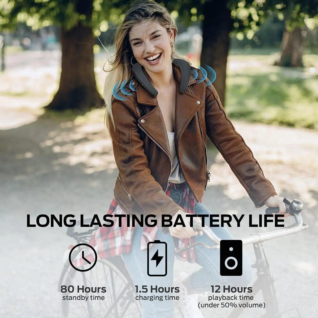 Monster Boomerang Neck Band Bluetooth Speaker 3D Stereo Sound Neckband Speaker IPX7 Waterproof Wireless Wearable Speaker
