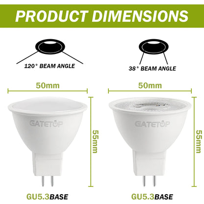30PCS High Luminous LED Spotlight Mr16 GU5.3 AC220V 110V DC12V Efficiency No Flicker Warm Light Can Replace 20W 50W Halogen Lamp