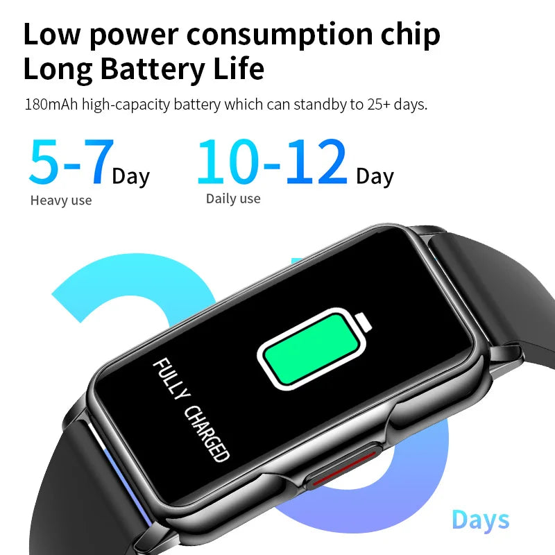 LIGE New 1.47 Inch Men Smart Watch Women Bluetooth Connected Phone Waterproof Smartwatch Music Sports Fitness Tracker Bracelet