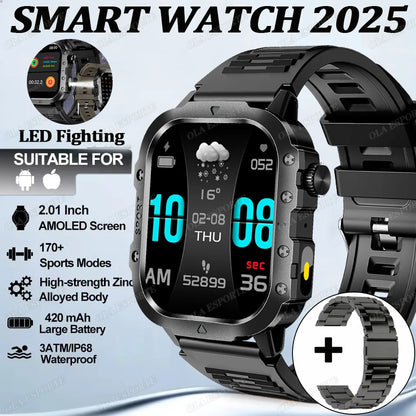 For Xiaomi Huawei Smart Watch Men Women Bluetooth Call GPS Compass Tracker Sports Watches LED Flashlight Touch Screen Smartwatch