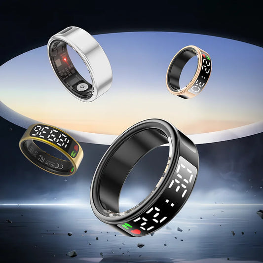 Men for Smart Ring LED Display Screen Heart Rate Blood Oxygen Monitoring Multi Women smart ring Couple Holiday Gift Health rings