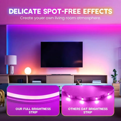20M LED RGBIC Neon Rope Lights, 24V Music Sync App/Remote Control DIY Rope Light, 50ft LED Light Addressable Strip Gaming Room