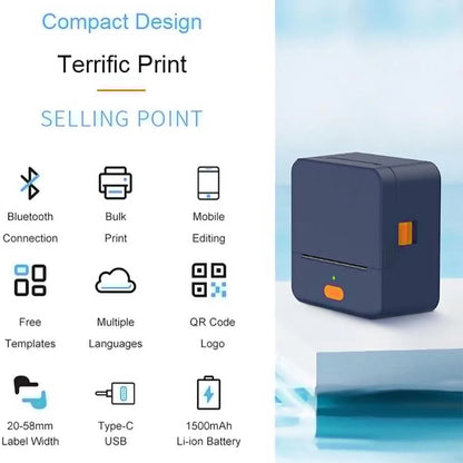 DETONGER P1 Label Maker Machine and Tape Portable Wireless Connection Label Printer Multiple Templates for Phone Pad Office Home