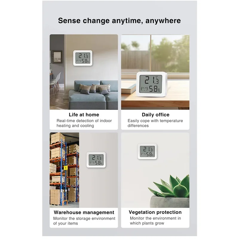 ABUO-Tuya Zigbee Smart Temperature And Humidity Sensor Humidity Monitoring For Alexa Google Assistant
