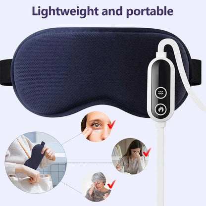 3D Eye Mask 6 level Vibration Eye Mask 3 Level Heated Electric Steam Constant Temperature Massage Smart Timing Sleep Shading