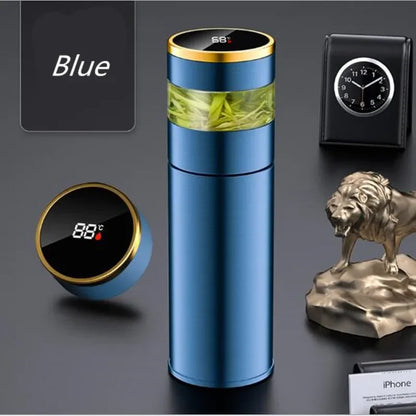 450ml Smart Thermos Bottle For Tea With Separation Strainer Infuser Temperature Display Stainless Steel Insulation Vacuum Flask