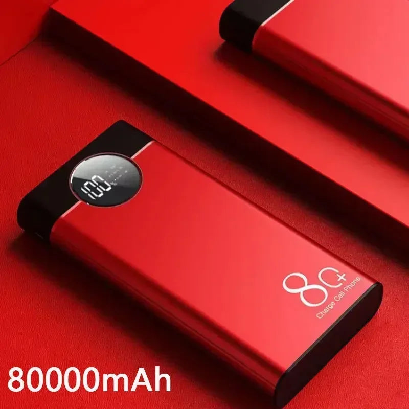 200000mAh Large Capacity Aluminum Alloy Power Bank Multi-Socket Super Fast Charging Thin Portable Power Bank 2023 New Model