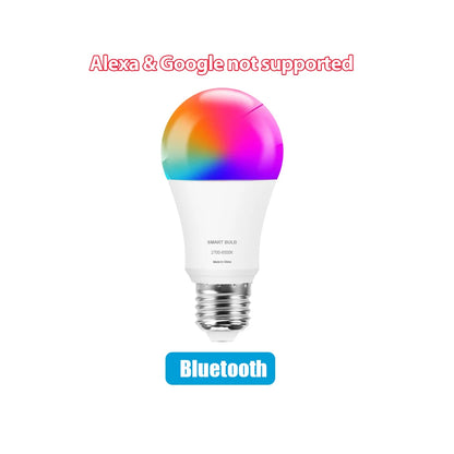 Tuya Smart LED Light Bulb E27 RGB 15W 20W Wifi Bluetooth Led Lamp Home Decor Lighting 220V 110V For Alexa Google Assistant