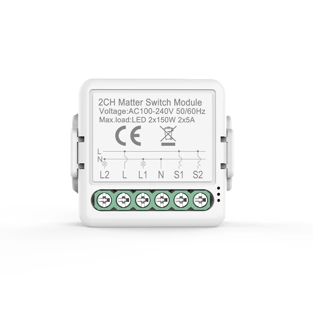 ANDELI Matter WIFI Smart Switch Module Automation Relay Smart Breaker Voice Control Apple Home Siri Alexa Google smart tings
