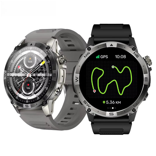 Men Smart Watch HK08 Amoled Screen BT Calling Outdoor Sports Altitude Pressure GPS Motion Positioning Compass Smartwatch