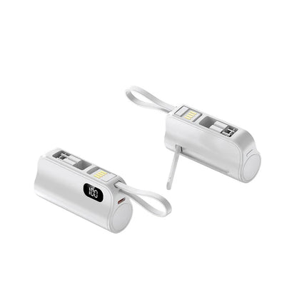 3/1 Capsule Power Banks 5000mah Mini Charging Emergency Tail Plug 22.5w Mobile Shared Powerbank Built-in Cable/invisible Bracket