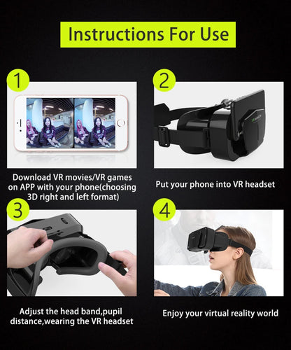 Xiaomi G10 4K Giant Screen Virtual Reality 3D Glasses Google Cardboard Box VR Helmet for 4.7-7" Phone Game Controller Player